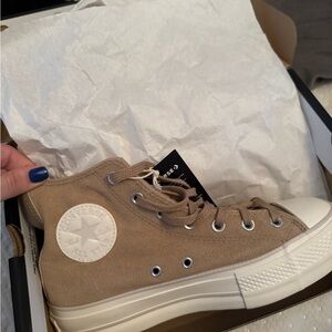 Converse High-Top Sneakers in Tan